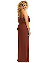 Alt View 5 Thumbnail - Auburn Moon Strapless Overlay Bodice Crepe Maxi Dress with Front Slit