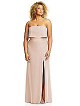 Alt View 3 Thumbnail - Cameo Strapless Overlay Bodice Crepe Maxi Dress with Front Slit