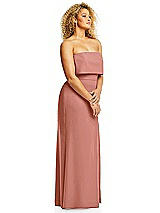 Alt View 4 Thumbnail - Desert Rose Strapless Overlay Bodice Crepe Maxi Dress with Front Slit