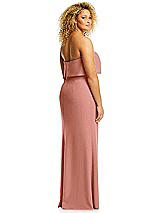 Alt View 5 Thumbnail - Desert Rose Strapless Overlay Bodice Crepe Maxi Dress with Front Slit