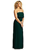 Alt View 4 Thumbnail - Evergreen Strapless Overlay Bodice Crepe Maxi Dress with Front Slit