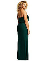 Alt View 5 Thumbnail - Evergreen Strapless Overlay Bodice Crepe Maxi Dress with Front Slit