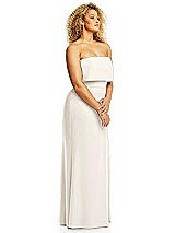 Alt View 4 Thumbnail - Ivory Strapless Overlay Bodice Crepe Maxi Dress with Front Slit