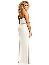 Alt View 5 Thumbnail - Ivory Strapless Overlay Bodice Crepe Maxi Dress with Front Slit