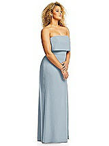 Alt View 4 Thumbnail - Mist Strapless Overlay Bodice Crepe Maxi Dress with Front Slit