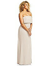 Alt View 4 Thumbnail - Oat Strapless Overlay Bodice Crepe Maxi Dress with Front Slit