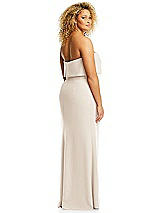Alt View 5 Thumbnail - Oat Strapless Overlay Bodice Crepe Maxi Dress with Front Slit