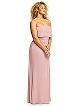 Alt View 4 Thumbnail - Rose - PANTONE Rose Quartz Strapless Overlay Bodice Crepe Maxi Dress with Front Slit