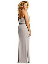 Alt View 5 Thumbnail - Taupe Strapless Overlay Bodice Crepe Maxi Dress with Front Slit