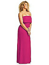 Alt View 4 Thumbnail - Think Pink Strapless Overlay Bodice Crepe Maxi Dress with Front Slit