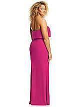 Alt View 5 Thumbnail - Think Pink Strapless Overlay Bodice Crepe Maxi Dress with Front Slit