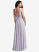Front View Thumbnail - Moondance Shirred Cross Bodice Lace Up Open-Back Maxi Dress with Flutter Sleeves