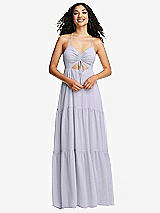 Front View Thumbnail - Silver Dove Drawstring Bodice Gathered Tie Open-Back Maxi Dress with Tiered Skirt