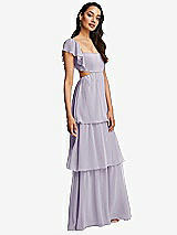 Side View Thumbnail - Moondance Flutter Sleeve Cutout Tie-Back Maxi Dress with Tiered Ruffle Skirt