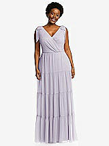 Alt View 1 Thumbnail - Moondance Bow-Shoulder Faux Wrap Maxi Dress with Tiered Skirt