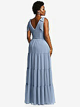 Alt View 3 Thumbnail - Cloudy Bow-Shoulder Faux Wrap Maxi Dress with Tiered Skirt