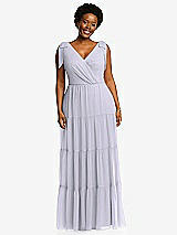 Alt View 1 Thumbnail - Silver Dove Bow-Shoulder Faux Wrap Maxi Dress with Tiered Skirt