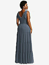 Alt View 3 Thumbnail - Silverstone Bow-Shoulder Faux Wrap Maxi Dress with Tiered Skirt