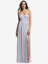 Front View Thumbnail - Silver Dove Open Neck Cross Bodice Cutout  Maxi Dress with Front Slit