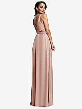 Rear View Thumbnail - Toasted Sugar Open Neck Cross Bodice Cutout  Maxi Dress with Front Slit