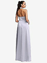 Rear View Thumbnail - Silver Dove Shawl Collar Open-Back Halter Maxi Dress with Pockets