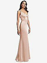 Side View Thumbnail - Cameo Framed Bodice Criss Criss Open Back A-Line Maxi Dress