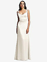 Front View Thumbnail - Ivory Framed Bodice Criss Criss Open Back A-Line Maxi Dress