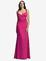 Front View Thumbnail - Think Pink Framed Bodice Criss Criss Open Back A-Line Maxi Dress