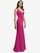 Side View Thumbnail - Think Pink Framed Bodice Criss Criss Open Back A-Line Maxi Dress