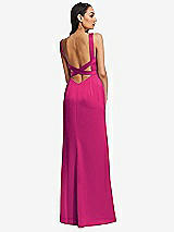 Rear View Thumbnail - Think Pink Framed Bodice Criss Criss Open Back A-Line Maxi Dress