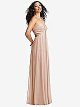 Alt View 1 Thumbnail - Cameo Strapless Empire Waist Cutout Maxi Dress with Covered Button Detail