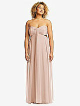 Front View Thumbnail - Cameo Strapless Empire Waist Cutout Maxi Dress with Covered Button Detail