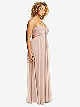 Side View Thumbnail - Cameo Strapless Empire Waist Cutout Maxi Dress with Covered Button Detail