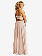 Rear View Thumbnail - Cameo Strapless Empire Waist Cutout Maxi Dress with Covered Button Detail