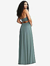 Alt View 4 Thumbnail - Icelandic Strapless Empire Waist Cutout Maxi Dress with Covered Button Detail