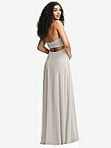 Alt View 4 Thumbnail - Oyster Strapless Empire Waist Cutout Maxi Dress with Covered Button Detail