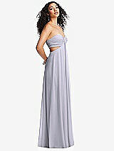 Alt View 1 Thumbnail - Silver Dove Strapless Empire Waist Cutout Maxi Dress with Covered Button Detail