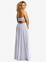 Rear View Thumbnail - Silver Dove Strapless Empire Waist Cutout Maxi Dress with Covered Button Detail