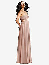 Alt View 1 Thumbnail - Toasted Sugar Strapless Empire Waist Cutout Maxi Dress with Covered Button Detail