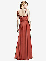 Rear View Thumbnail - Amber Sunset Skinny Tie-Shoulder Ruffle-Trimmed Blouson Maxi Dress