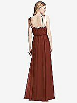 Rear View Thumbnail - Auburn Moon Skinny Tie-Shoulder Ruffle-Trimmed Blouson Maxi Dress