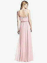 Rear View Thumbnail - Ballet Pink Skinny Tie-Shoulder Ruffle-Trimmed Blouson Maxi Dress