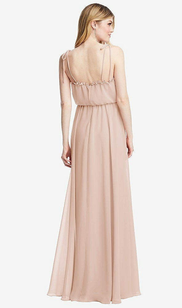 Back View - Cameo Skinny Tie-Shoulder Ruffle-Trimmed Blouson Maxi Dress