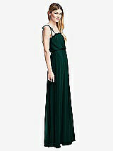 Side View Thumbnail - Evergreen Skinny Tie-Shoulder Ruffle-Trimmed Blouson Maxi Dress