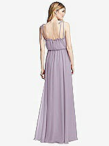 Rear View Thumbnail - Lilac Haze Skinny Tie-Shoulder Ruffle-Trimmed Blouson Maxi Dress