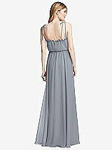 Rear View Thumbnail - Platinum Skinny Tie-Shoulder Ruffle-Trimmed Blouson Maxi Dress