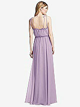 Rear View Thumbnail - Pale Purple Skinny Tie-Shoulder Ruffle-Trimmed Blouson Maxi Dress