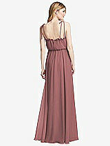 Rear View Thumbnail - Rosewood Skinny Tie-Shoulder Ruffle-Trimmed Blouson Maxi Dress