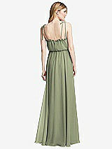 Rear View Thumbnail - Sage Skinny Tie-Shoulder Ruffle-Trimmed Blouson Maxi Dress