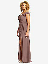 Alt View 2 Thumbnail - Sienna Cuffed Off-the-Shoulder Pleated Faux Wrap Maxi Dress